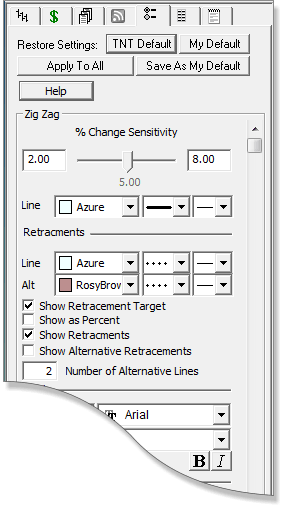 Track 'n Trade Stocks Control Panel Tabs